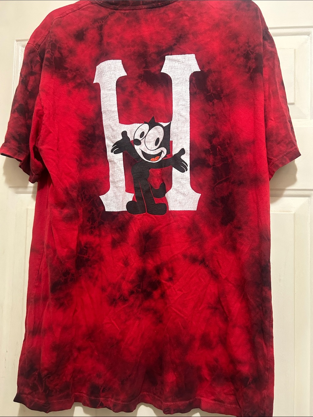 HUF Red & Black Tie-Dye Felix H Short Sleeve Tee